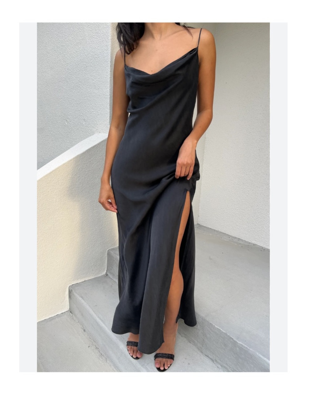 Victoria’s Secret vintage cowl neck 100% silk black slip dress